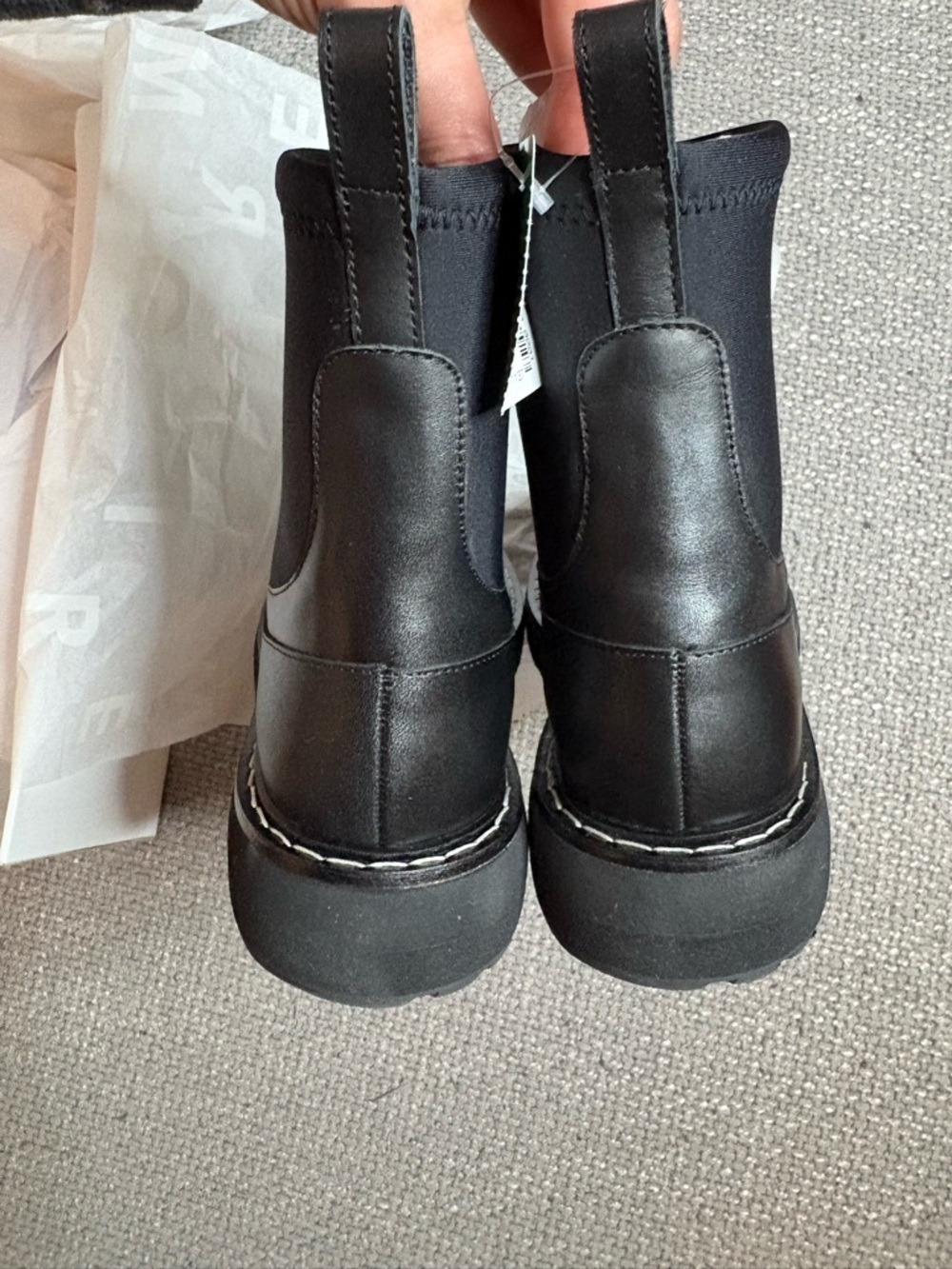 Simons x Maguire Chelsea Leather Boots Black Size 39 Mixed Media Platform - Picture 7 of 12